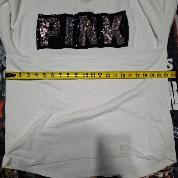 Victoria Secret PINK Sequin Bling Long Sleeve  Sz L - Picture 3 of 6